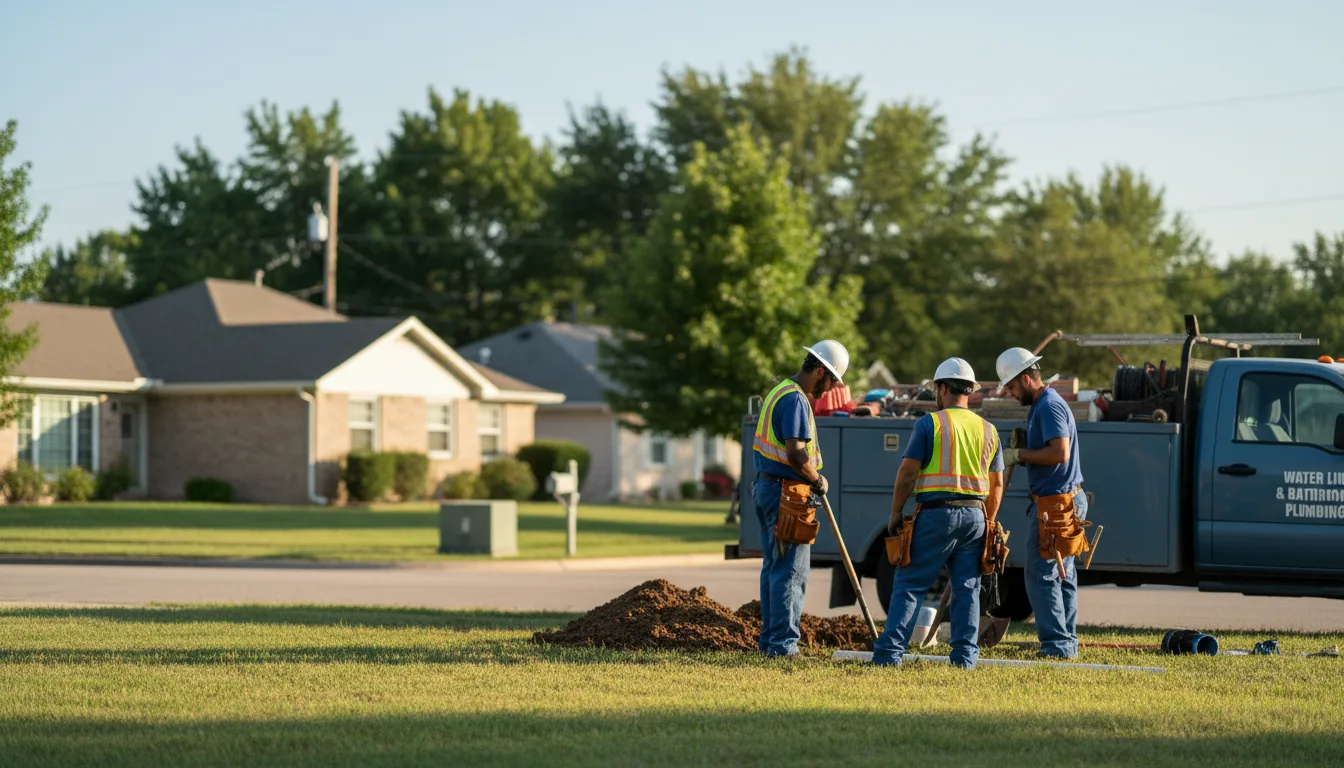 Residential water line and bathroom plumbing service in Evadale, TX